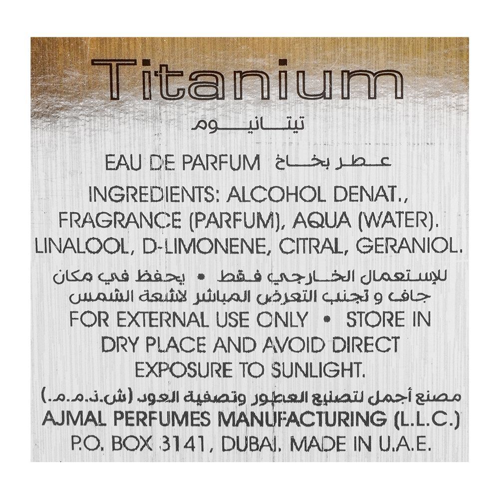 Ajmal Titanium Eau De Parfum, 100ml | United Arab Emirates | For Men