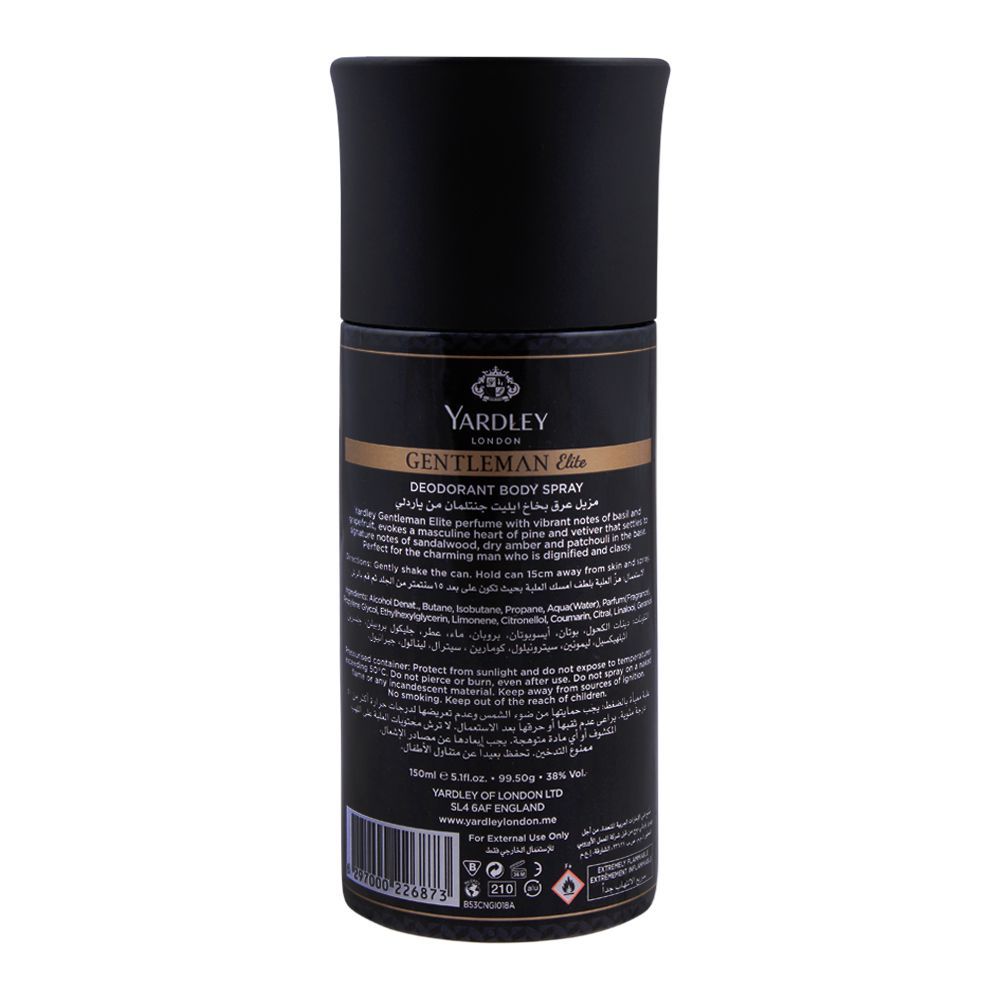 Yardley Gentleman Elite Deodorant Body Spray |United Kingdom | For Men