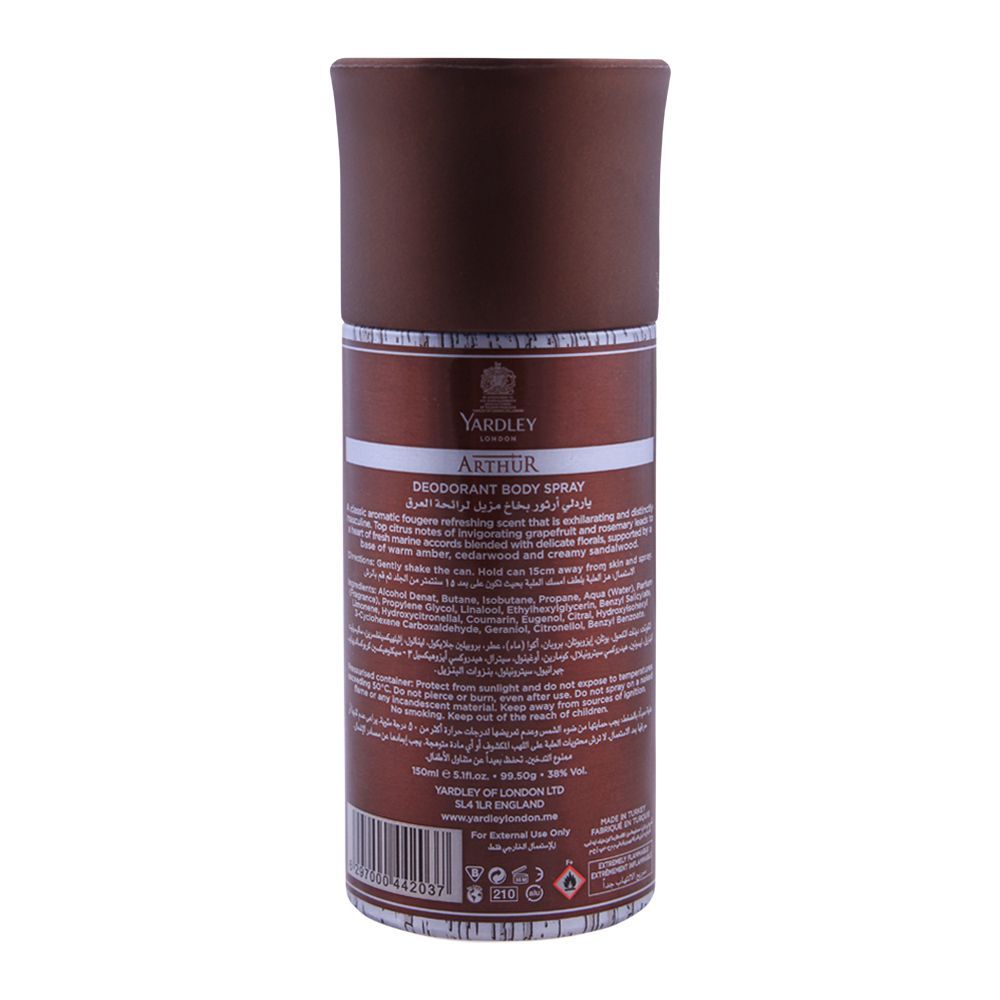 Yardley Arthur Deodorant Body Spray For Men |United Kingdom | For Men.