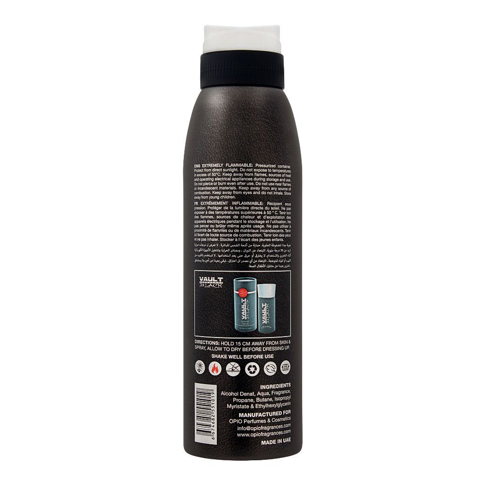 Opio Vault Black Deodorant Body Spray| United Arab Emirates | For Men.