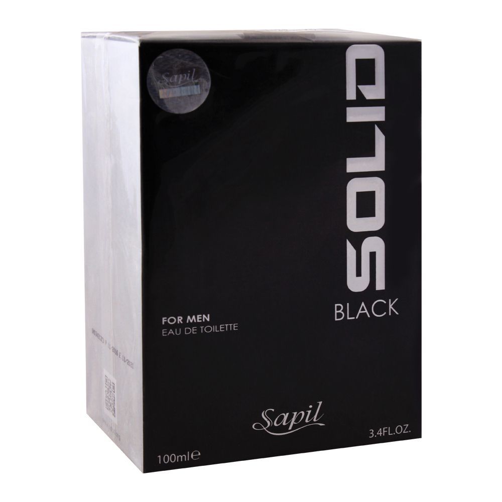 Sapil Solid Black For Men Eau De Toilette| United Arab Emirates| Fragrances For Men.