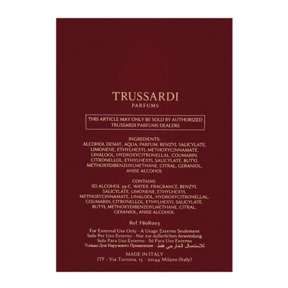 Trussardi Uomo The Red Eau De Toilette | Italy | Fragrance For Women.