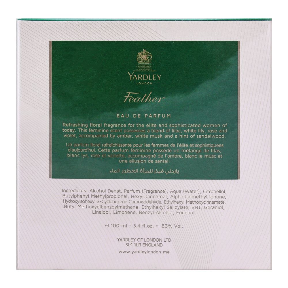 Yardley Feather Eau De Parfum, 100ml | United Kingdom | Fragrance For Women