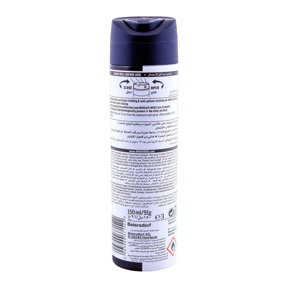 |Nivea Men 48H Invisible Deodorant Spray, For Black & White Germany | Dedorant for Men.
