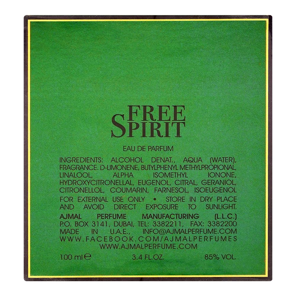 Ajmal Free Spirit, Eau de Parfum, 100ml | United Arab Emirates | For Men