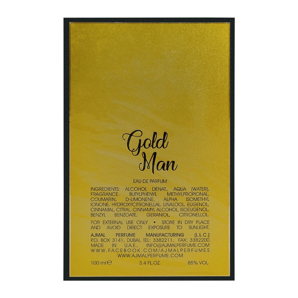 Ajmal Gold Man Eau De Parfum, 100ml | United Arab Emirates | For Men