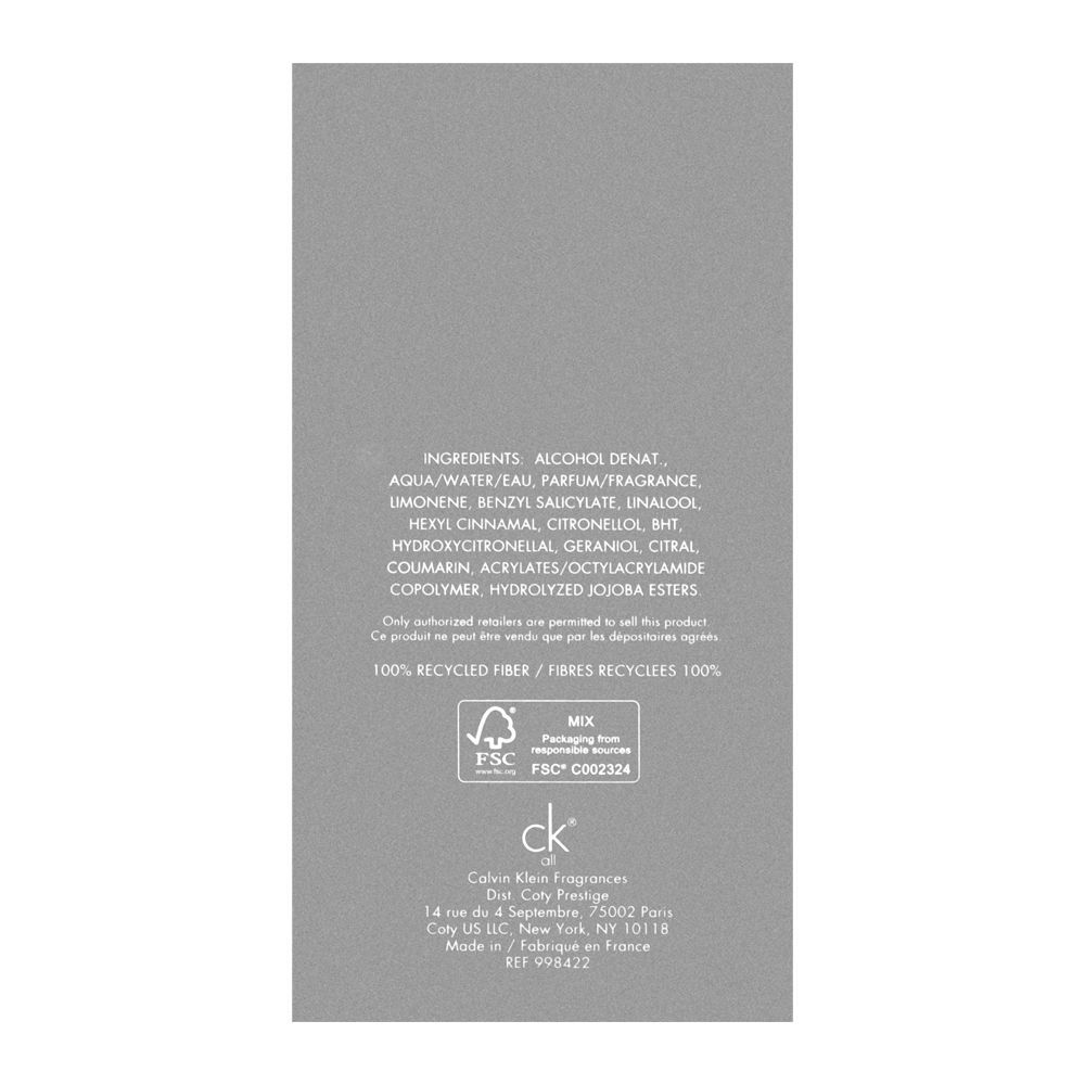 Calvin Klein One All Eau De Toilette, 100ml | France | Fragrance For Men & Women