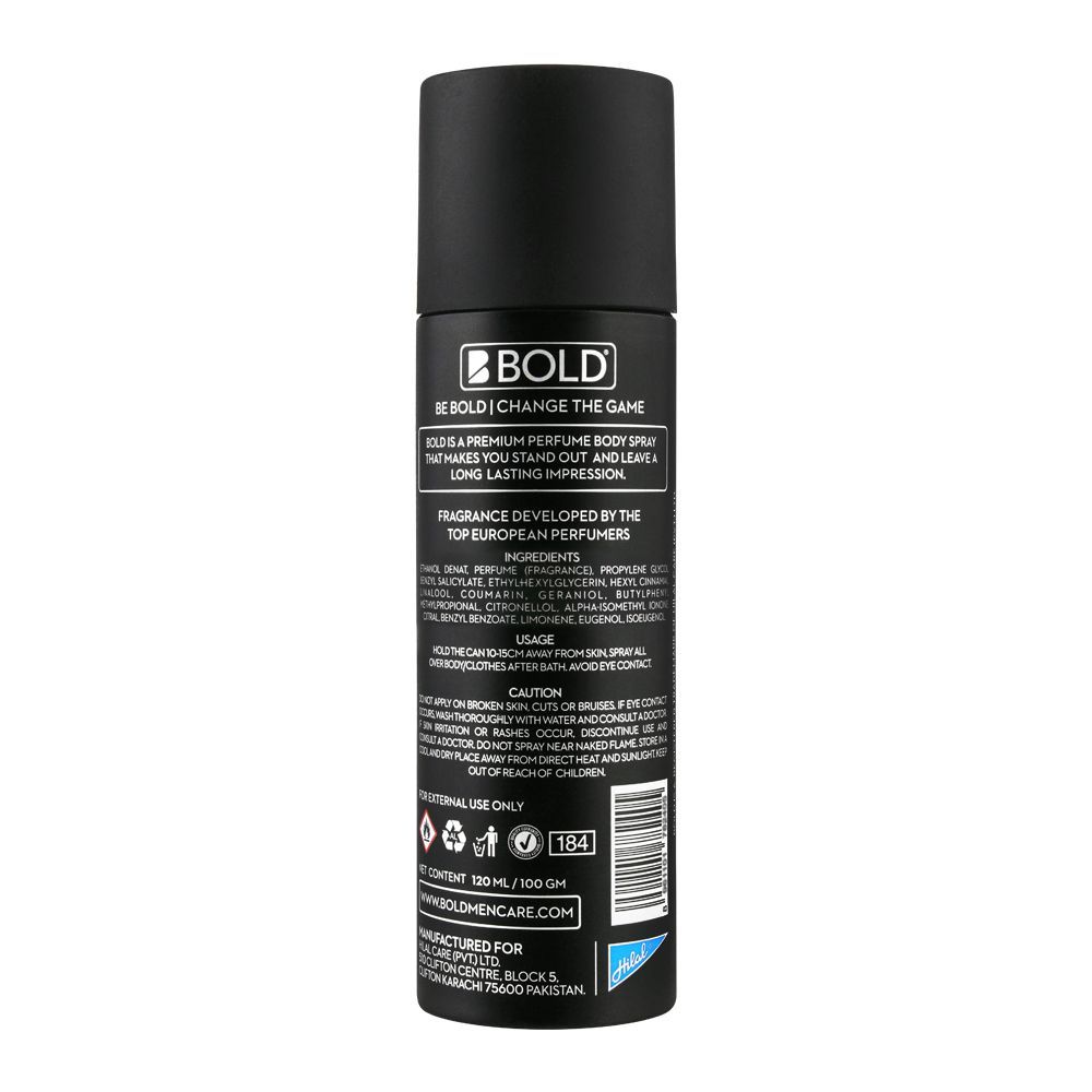 Bold Black Collection Noir Long Lasting Perfume Body Spray | Deodorant | For Men