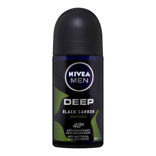 Nivea Men 48H Deep Black Carbon Amazonia Anti-Perspirant Roll-On|: Germany | Dedorant for Men.