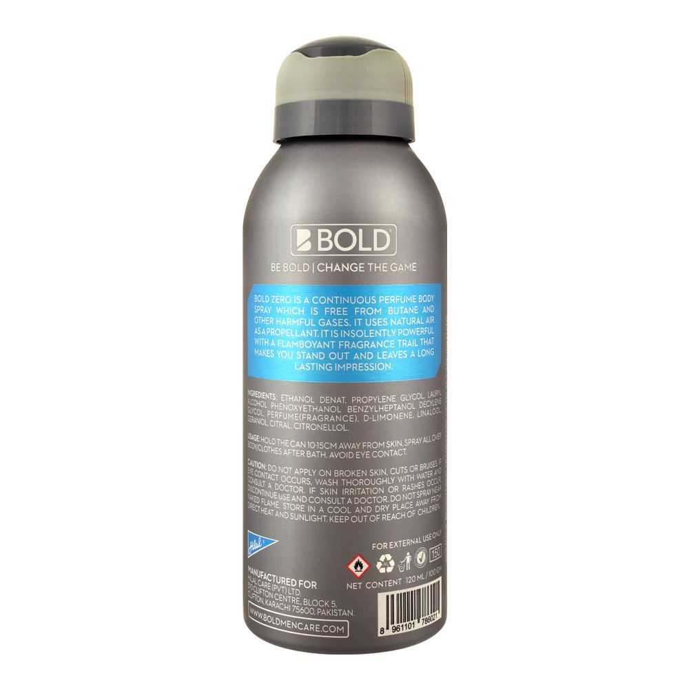 Bold Zero Hero Continuous Perfume Body Spray| Deodorant | For Men.