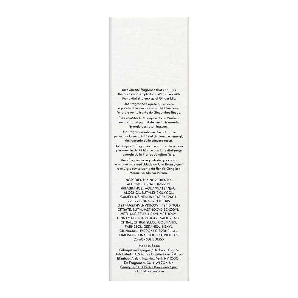 Elizabeth Arden White Tea Ginger Lily EDT, 100ml | Spain | Fragrance For Women