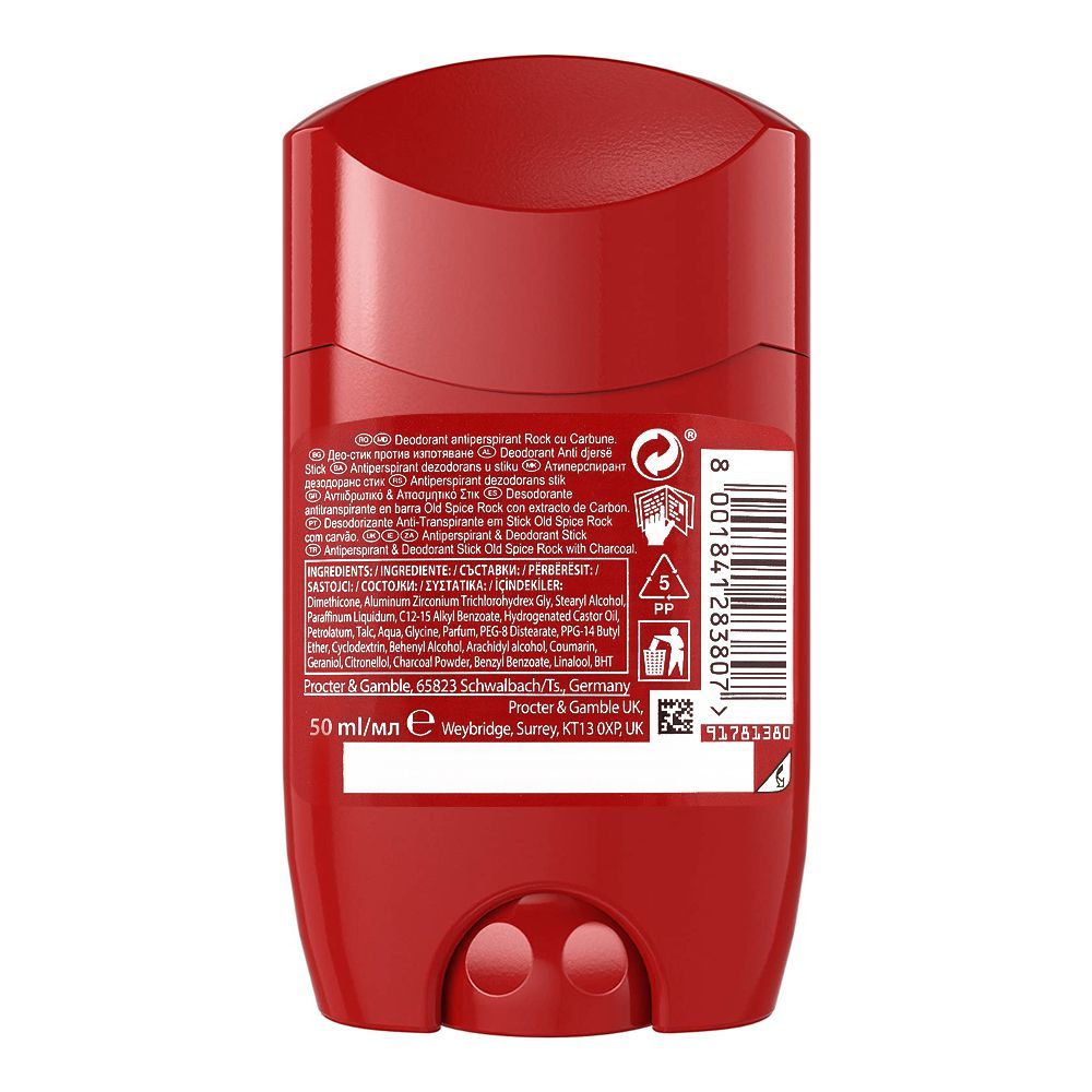 Old Spice Rock Charcoal 48H Dry Antiperspirant Deodorant Stick |United Kingdom | For Men