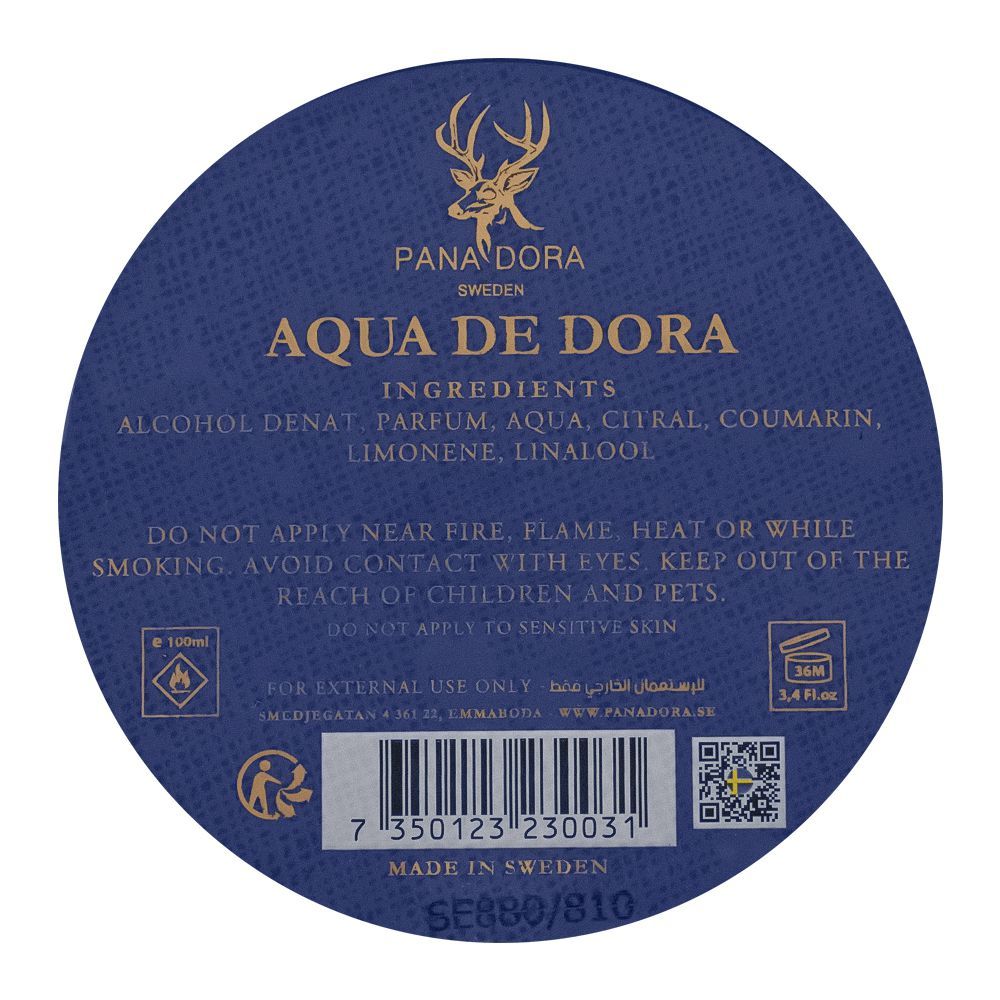 Pana Dora Sweden Aqua De Dora Eau De Parfum | Sweden | Fragrance For Men.