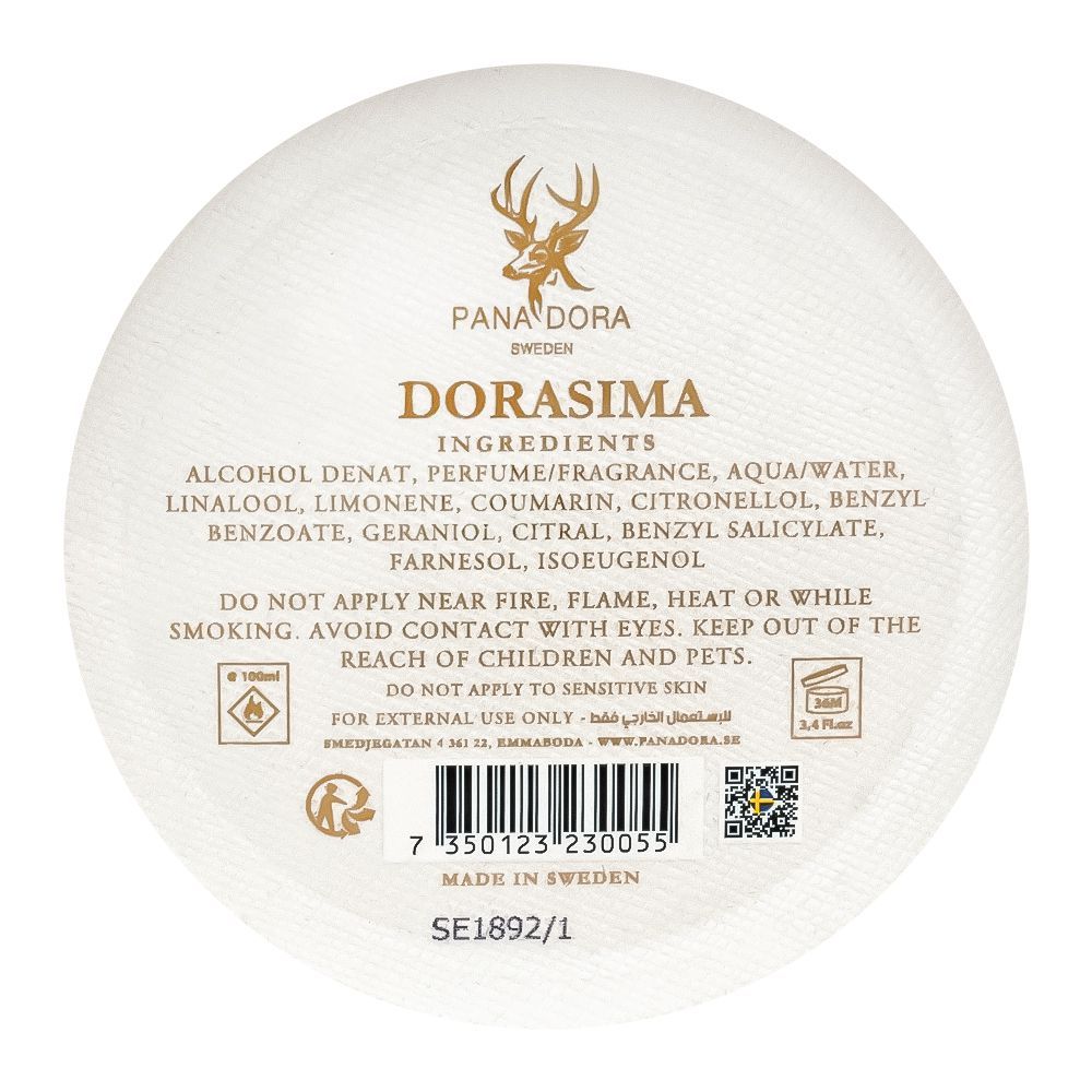 Pana Dora Sweden Dorasima Eau De Parfum For Men & Women| Sweden | Fragrance For Men & Women.