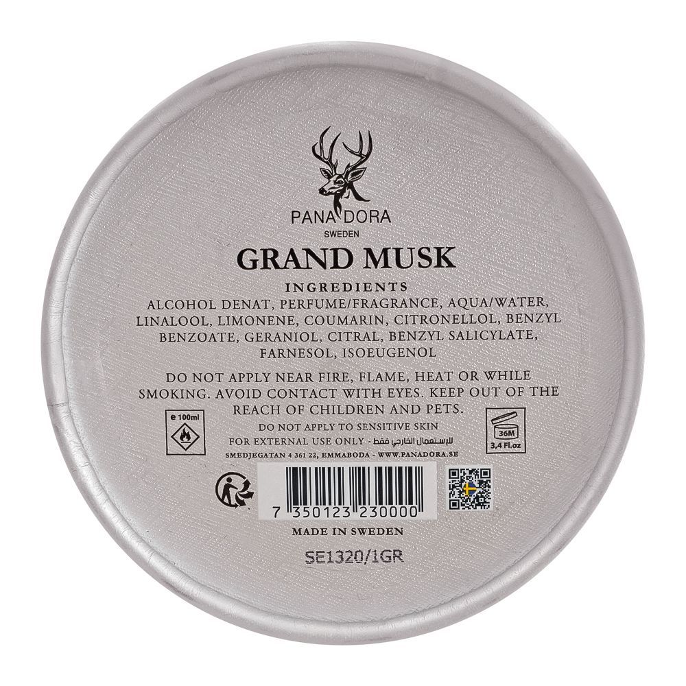 Pana Dora Sweden Grand Musk Extrait De Parfum| Sweden | Fragrance For Men & Women.