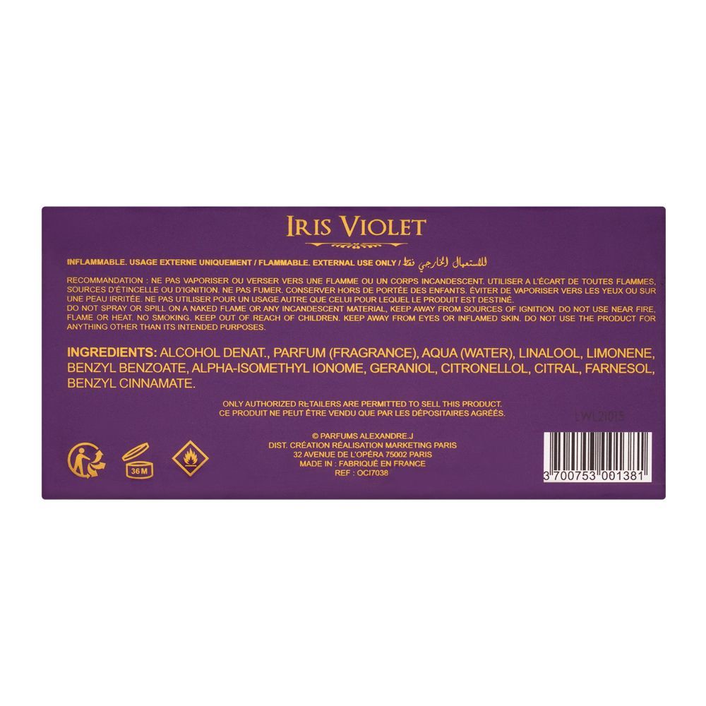 Alexandre.J The Collector Iris Violet Eau De Parfum, 100ml | France | Fragrance For Women