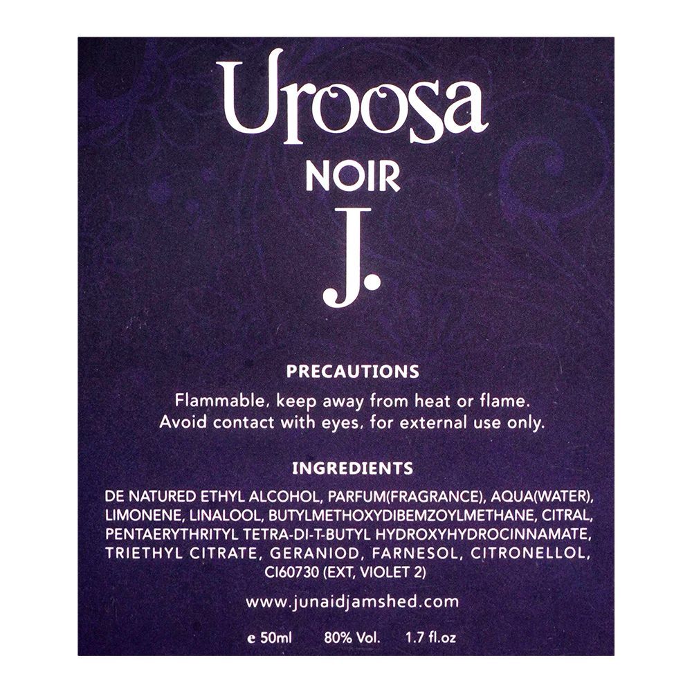 Junaid Jamshed J. Uroosa Noir Eau De Parfum, 50ml | Pakistan | Fragrance For Women