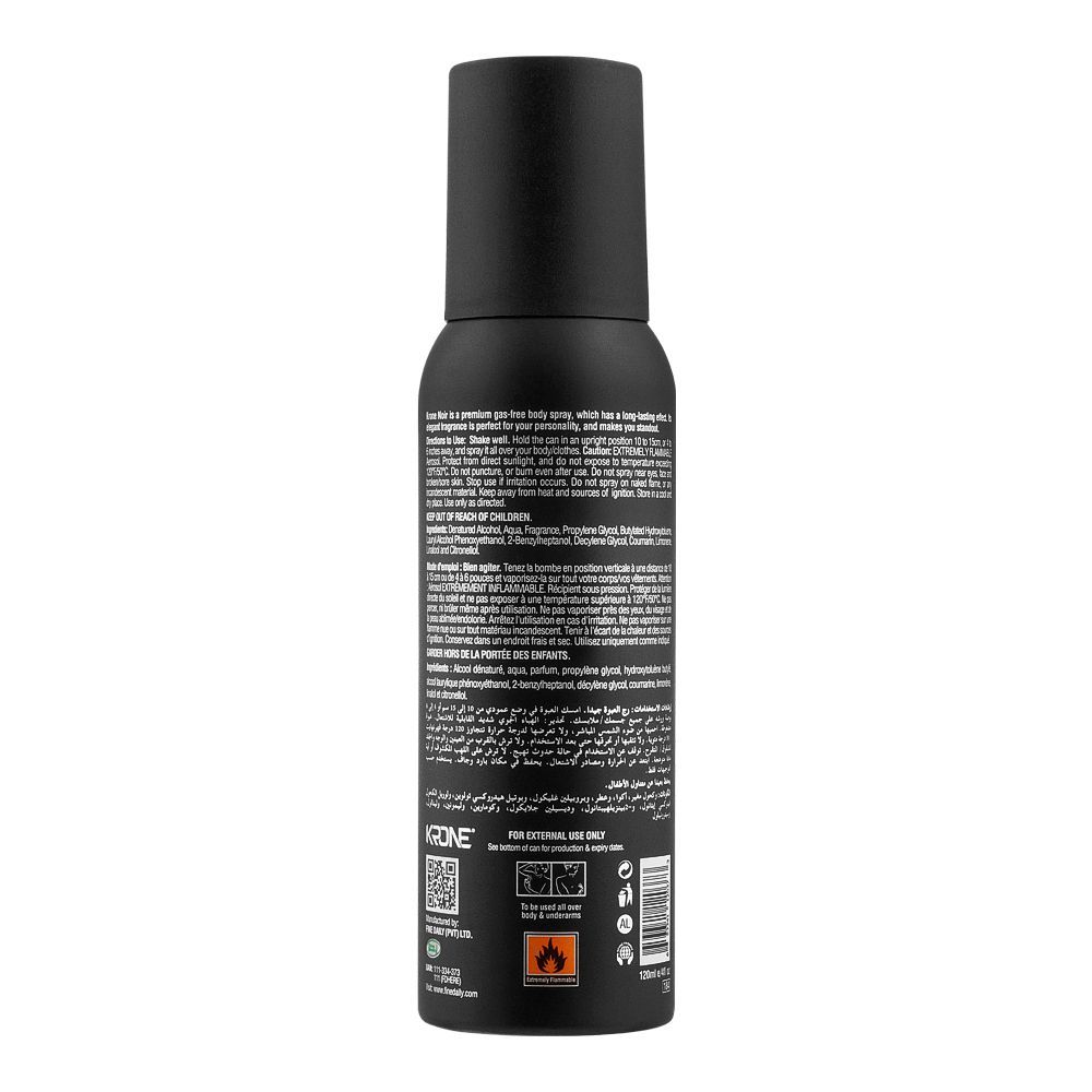 Krone Noir Tranquil Gas-Free Body Spray| France| DEDORANTS FOR MEN