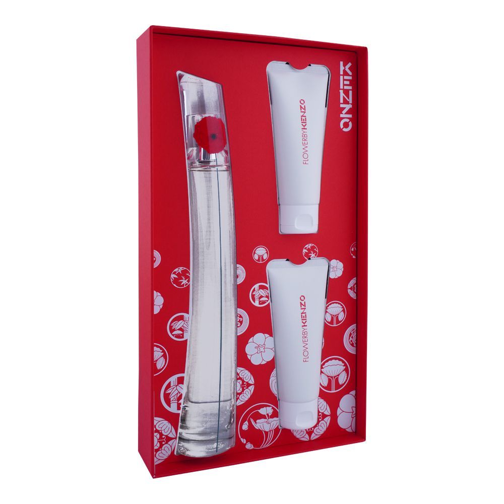 Kenzo Flower By Kenzo Set For Women, Eau De Parfum, 100ml + Eau De Parfum En Lait, 75ml + Shower Cream, 75ml | France | Fragrance For Women