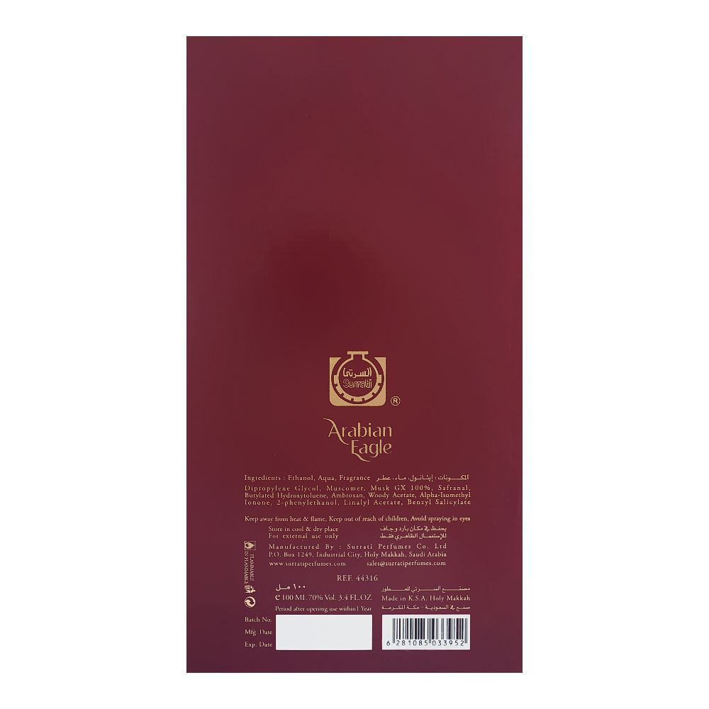 Surrati Arabian Eagle Eau De Parfum | Saudi Arabia | For Women