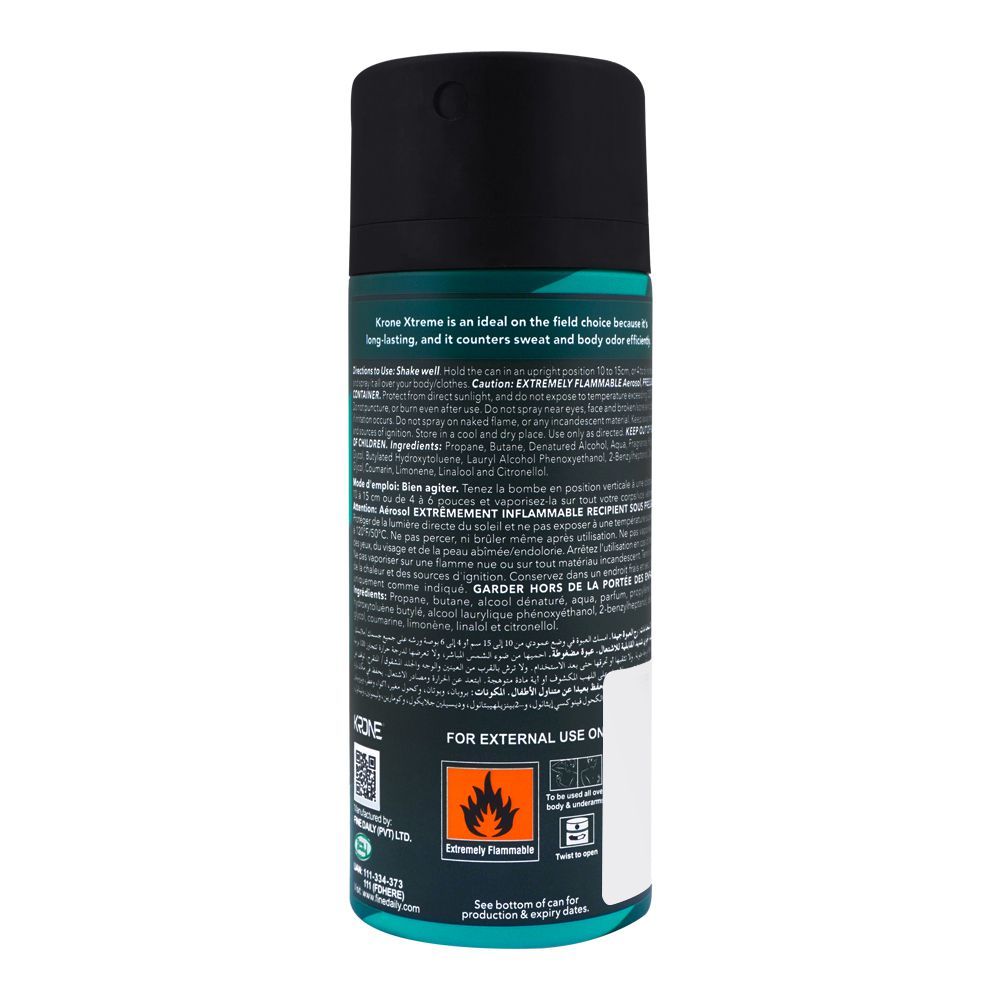 Krone Xtreme Play Long Lasting Body Spray| France| DEDORANTS FOR MEN