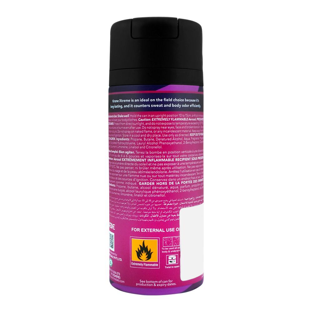 Krone Xtreme Spell Long Lasting Body Spray, For Men| France| DEDORANTS FOR MEN