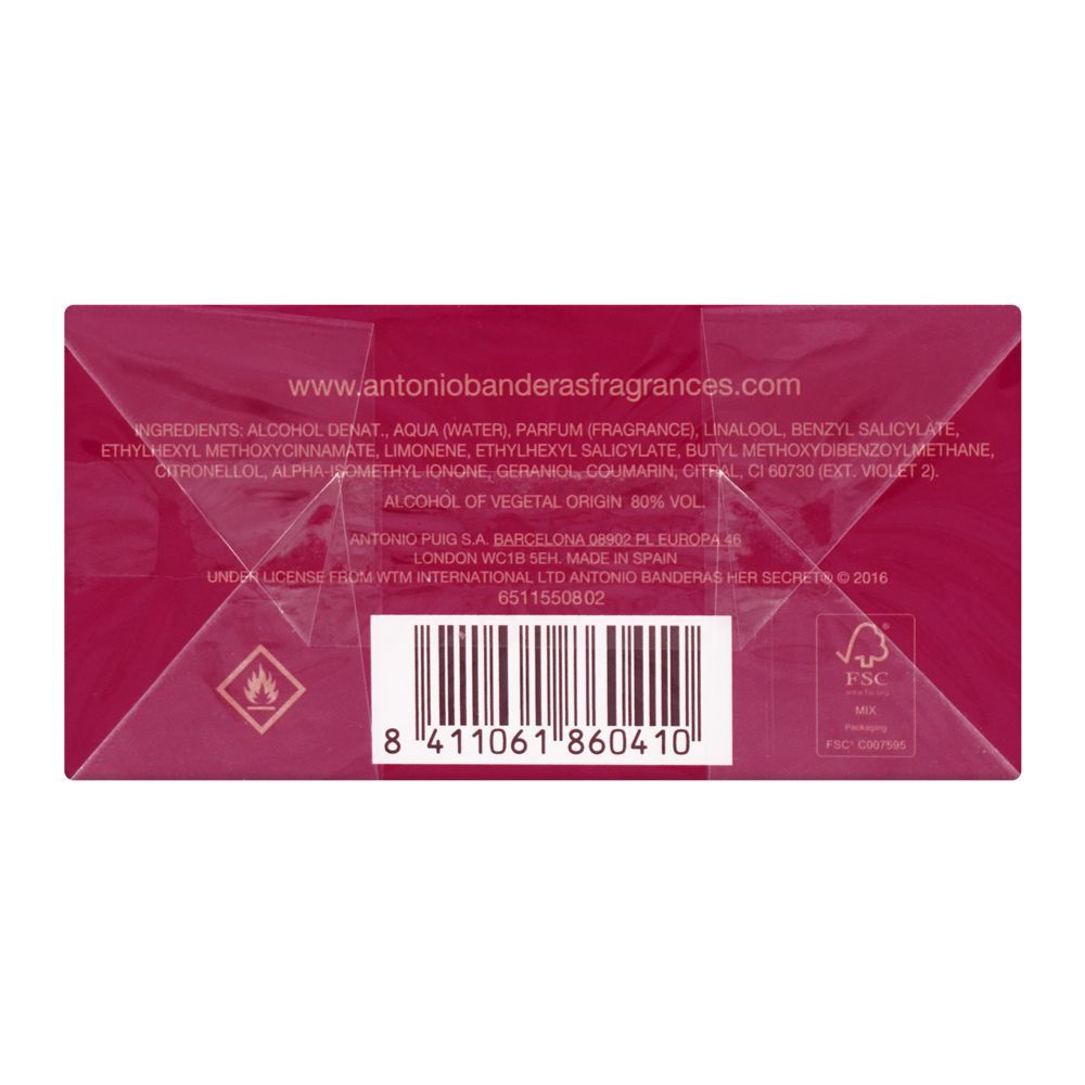 Antonio Banderas Her Secret Temptation Eau De Toilette, 80ml | Spain | Fragrance For Women