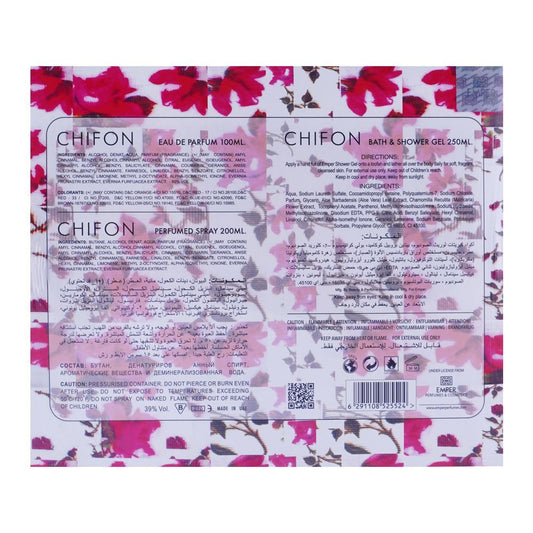 Emper Chifon Pour Femme Emper Set For Women, Eau De Toilette 100ml + Deo 200ml + Shower Gel, 250ml | United Arab Emirates | Fragrance For Women