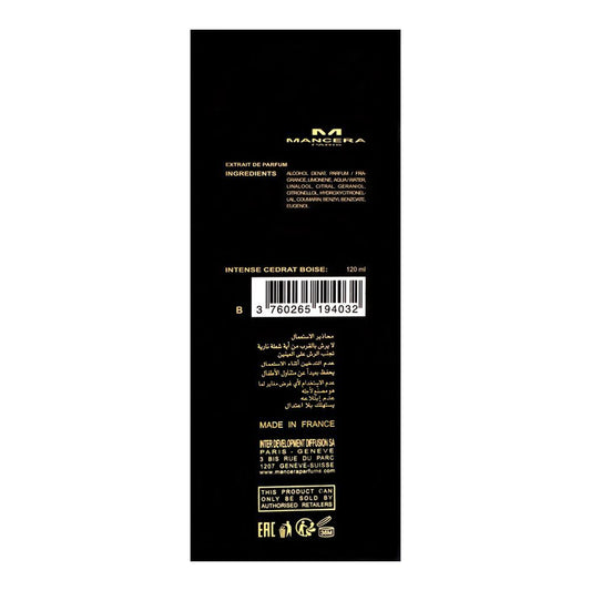 Mancera Intense Cedrat Boise Eau De Parfum, 120ml | France | Fragrance For Men