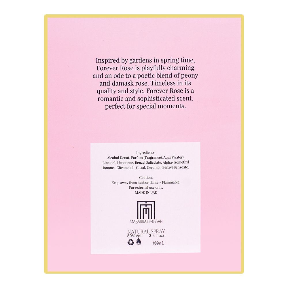 Masarrat Misbah Forever Rose Eau De Parfum, 100ml | United Arab Emirates | For Women