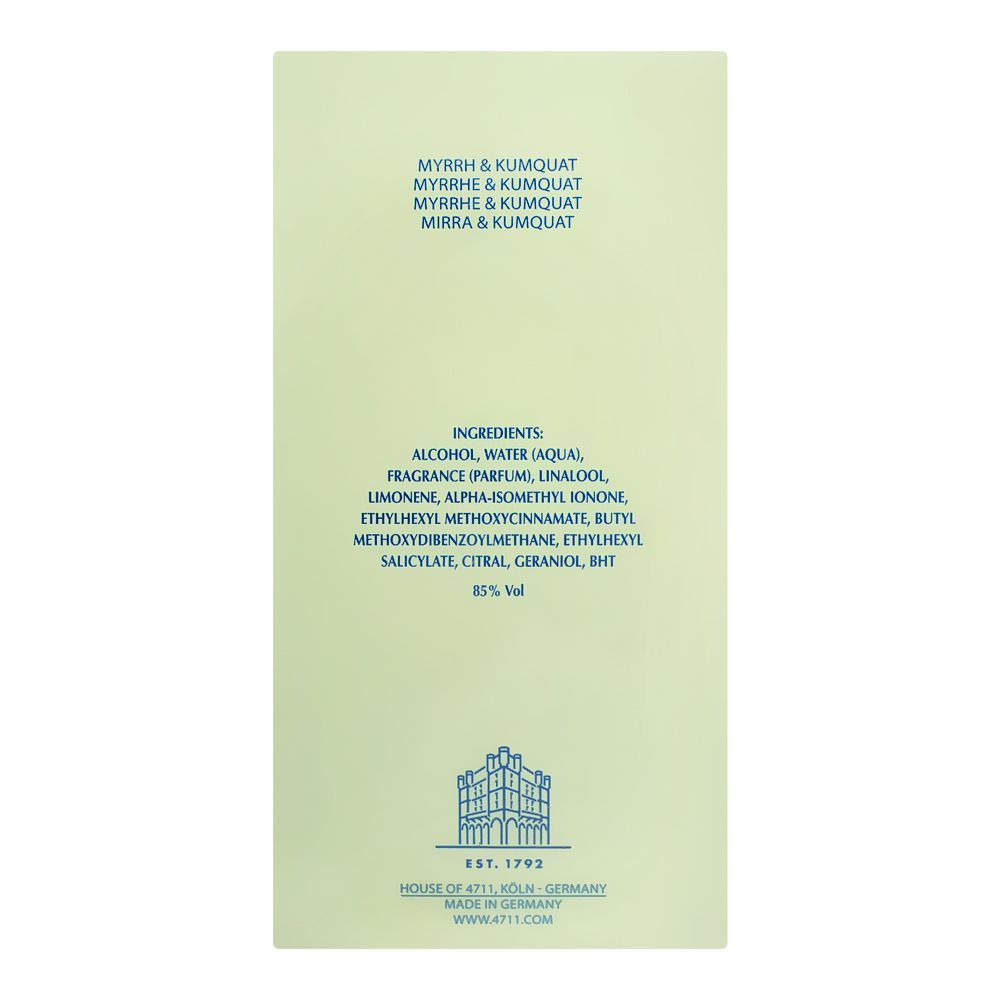 4711 Acqua Colonia Myrrh & Kumquat Eau De Cologne, 50ml | Germany | Fragrance For Men & Women.