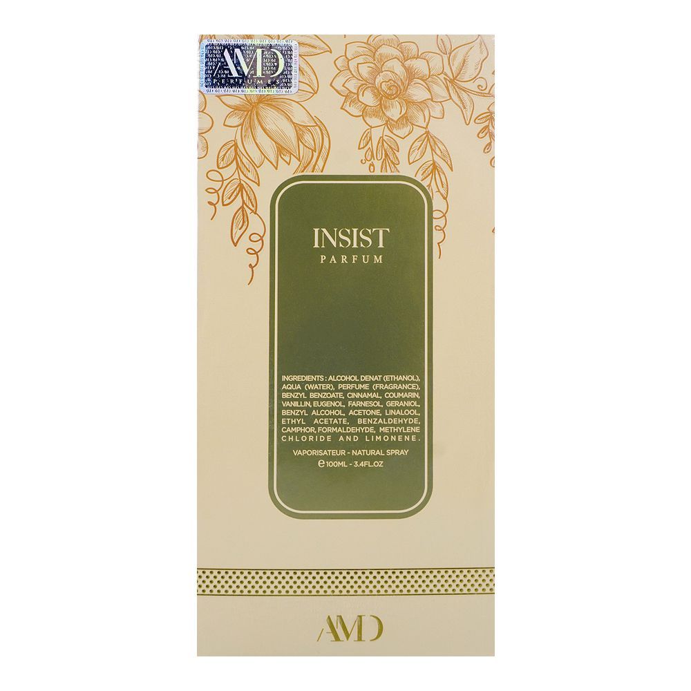 AMD Insist, Eau De Parfum, 100ml | AMD | For Women
