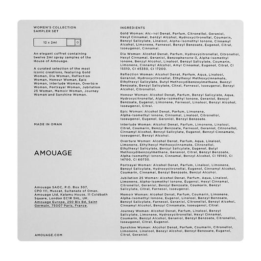 Amouage Women's Collection Sampler Set, Eau de Parfum, 12x2ml | Oman | Fragrance For Women