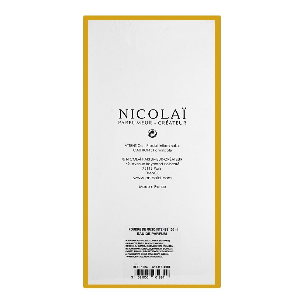 Nicolai Poudre De Musc Intense, Eau de Parfum, 100ml | France | Fragrance For Men & Women