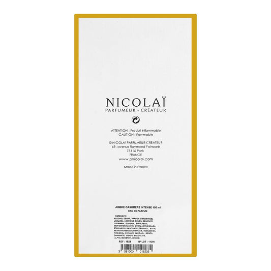 Nicolai Ambre Cashmere Intense, Eau de Parfum, 100ml | France | Fragrance For Men & Women