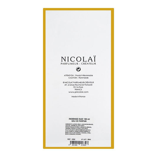Nicolai Incense Oud, Eau de Parfum, 100ml | France | Fragrance For Men & Women