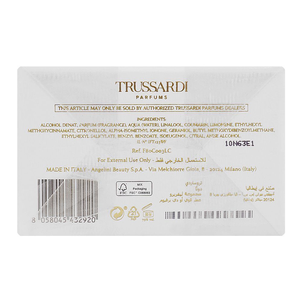 Trussardi Donna Levriero Collection Limited Edition, Eau de Parfum, 100ml | Italy | Fragrance For Women