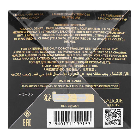 Lalique Ombre Noire, Eau de Parfum, 100ml | France | Fragrance For Men