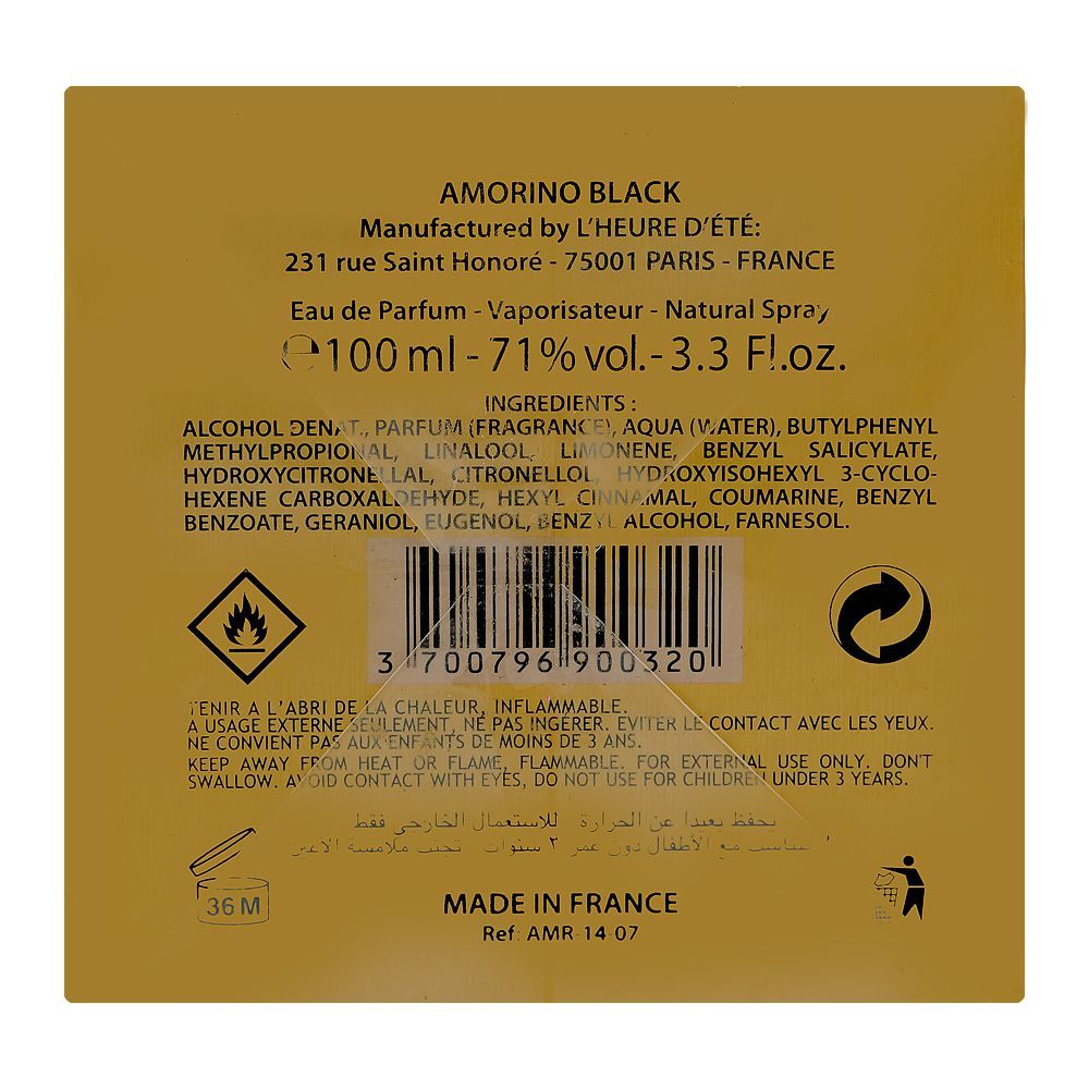 Amorino Black One More Love, Eau De Parfum, 100ml | France | Fragrance For Men & Women