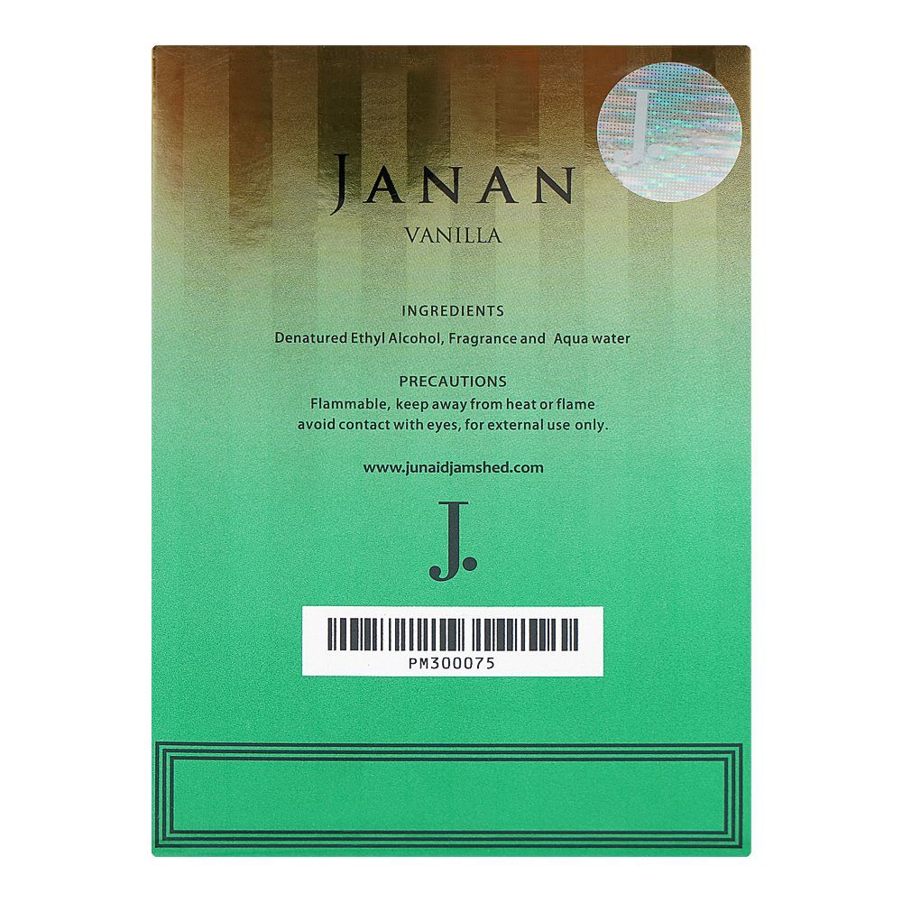 Junaid Jamshed J. Janan Vanilla, Eau De Parfum, 100ml | Nationwide | Fragrance For Women
