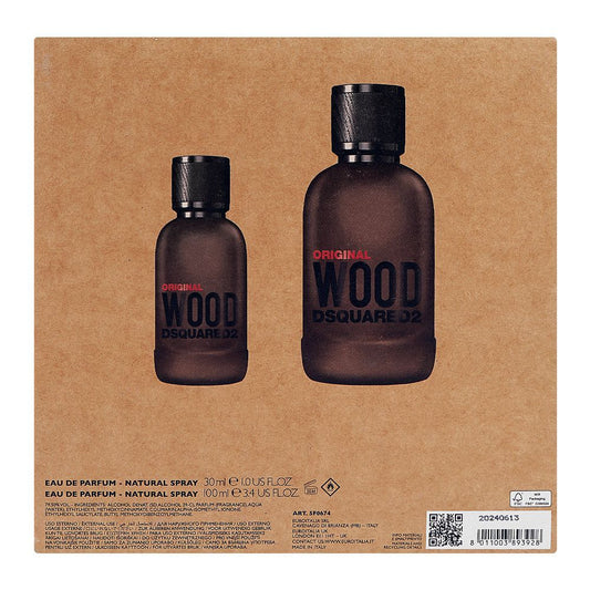 Dsquared2 Original Wood Set, Eau De Parfum 100ml+Eau De Parfum, 30ml | Italy | Fragrance For Men & Women