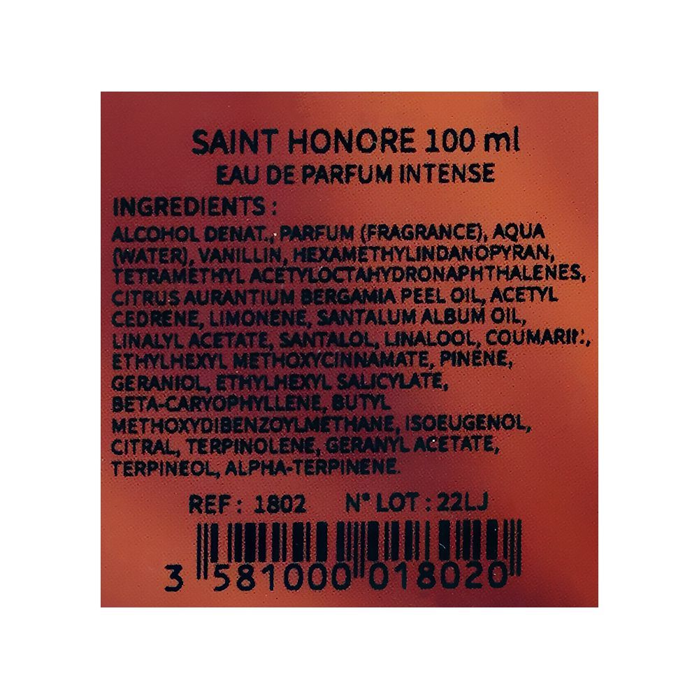 Nicolai Saint Honore Intense Eau De Parfum, 100ml | France | Fragrance For Men & Women