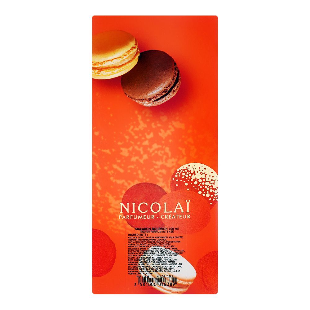 Nicolai Macaron Bourbon Intense Eau De Parfum, 100ml | France | Fragrance For Men & Women