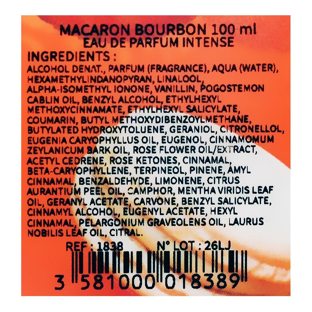 Nicolai Macaron Bourbon Intense Eau De Parfum, 100ml | France | Fragrance For Men & Women