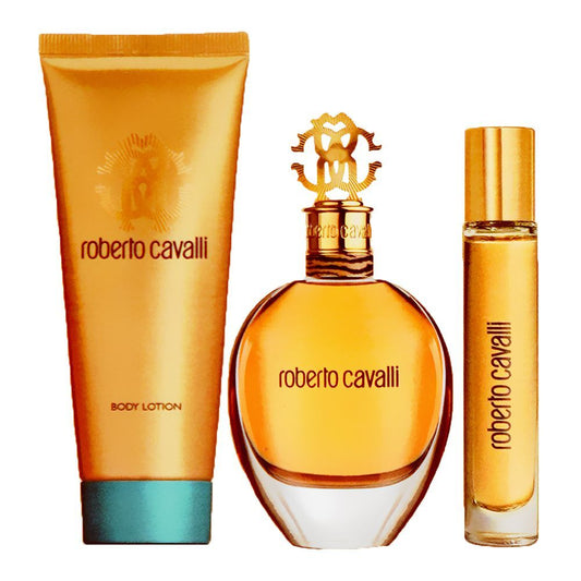 Roberto Cavalli Set Eau De Parfum For Women, 75ml + Eau De Parfum 15ml + Body Lotion 100ml, 3-Pack | Italy | Fragrance For Women