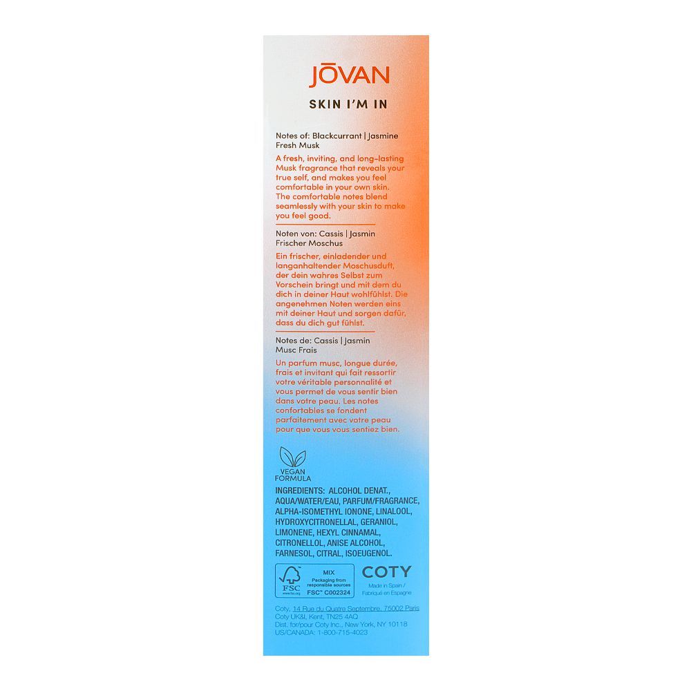 Jovan Skin I'm In Fresh Musk Eau De Parfum, 100ml | United States | Fragrance For Men & Women