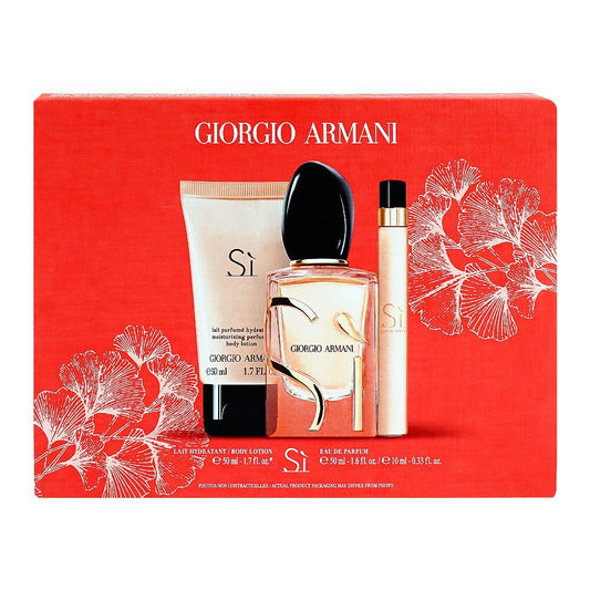 Giorgio Armani SI Set, Eau De Parfum, 50ml + Eau De Parfum 10ml + Body Lotion 50ml | France | Fragrance For Women