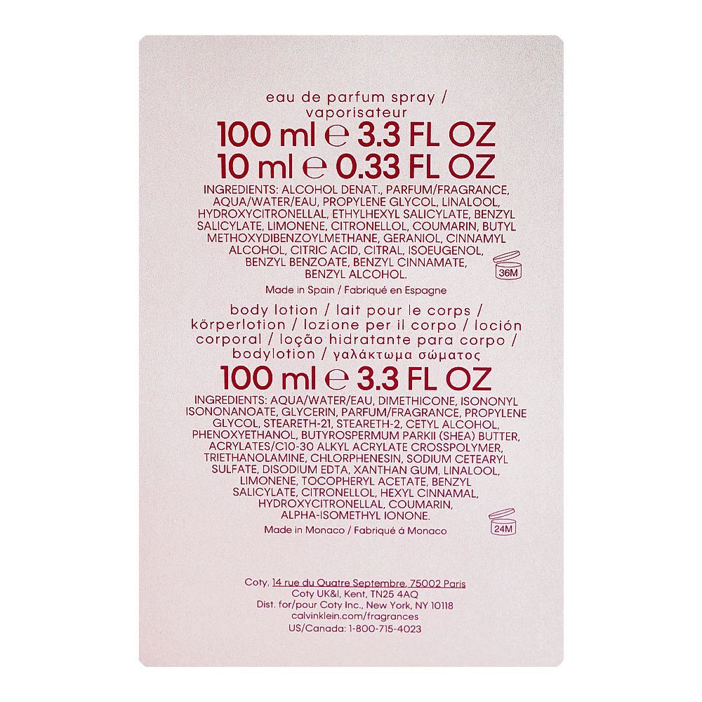 Calvin Klein My Euphoria Set For Women, Eau De Parfum 100ml+ Eau De Parfum 10ml + Body Lotion 100ml | Spain | Fragrance For Women