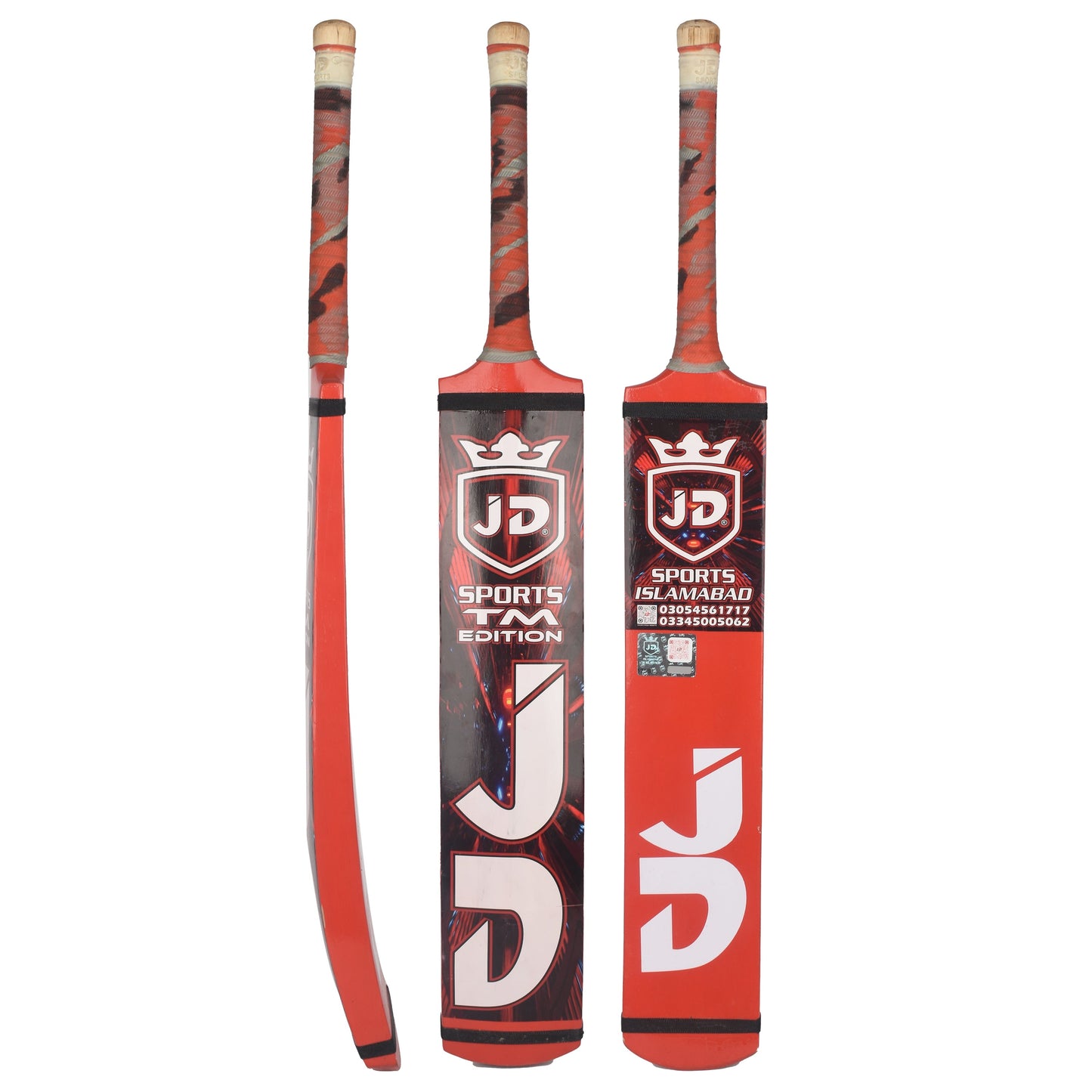 JD Cricket Tapeball Bat - TM Edition Srilankan Coconut Wood Red | JD Cricket Tapeball Bat | Cricket