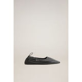 Gathered Leather Ballerina